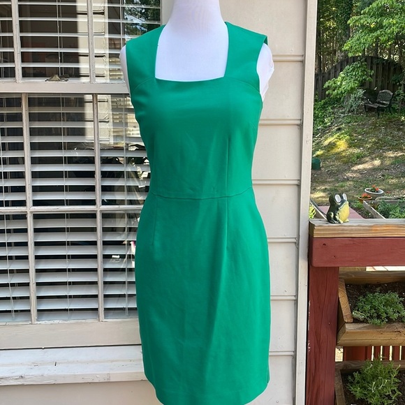 HOST PICK- Banana Republic Green Cotton Midi Dress Size 6 - Picture 1 of 13